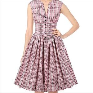 Vintage 60s 70s Cottagecore Striped Floral Button Sundress Dress Medium Large